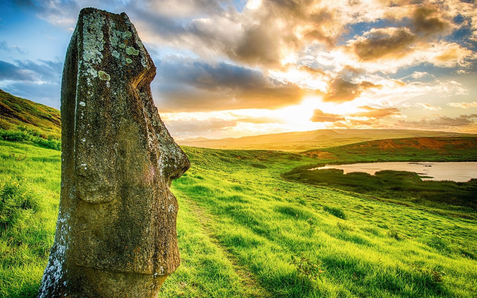 landscape nature Moai Rapa Nui Easter Island archeology 2k