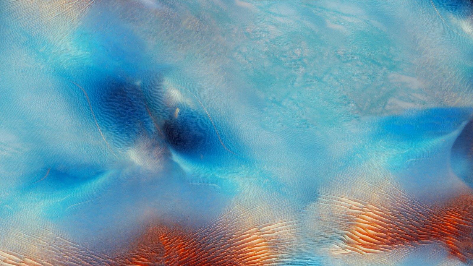 line apple mac iOS 9 sea blue nature underwater abstract 2k