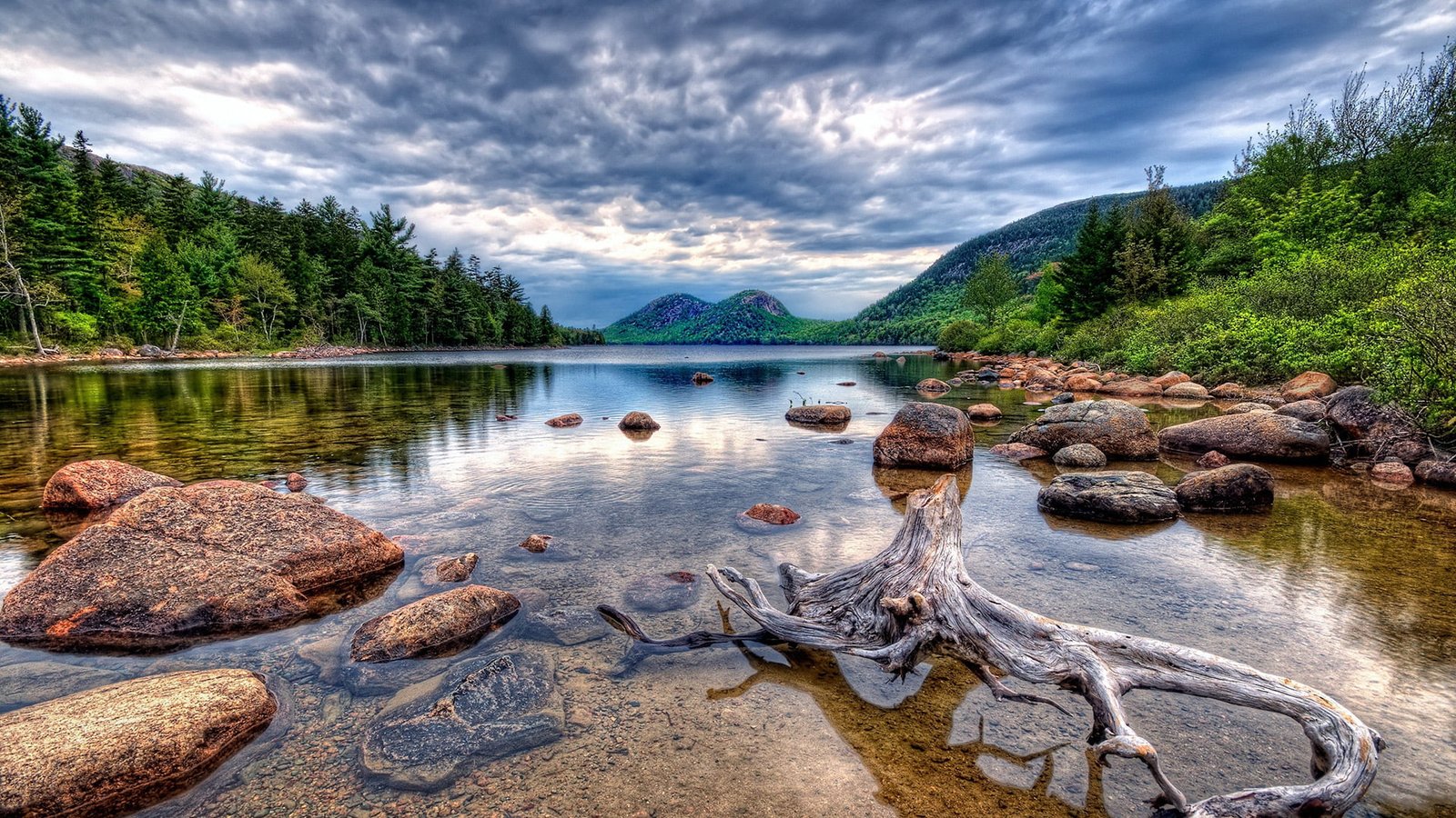 nature landscape water waterfall river rock tree mountain 2k
