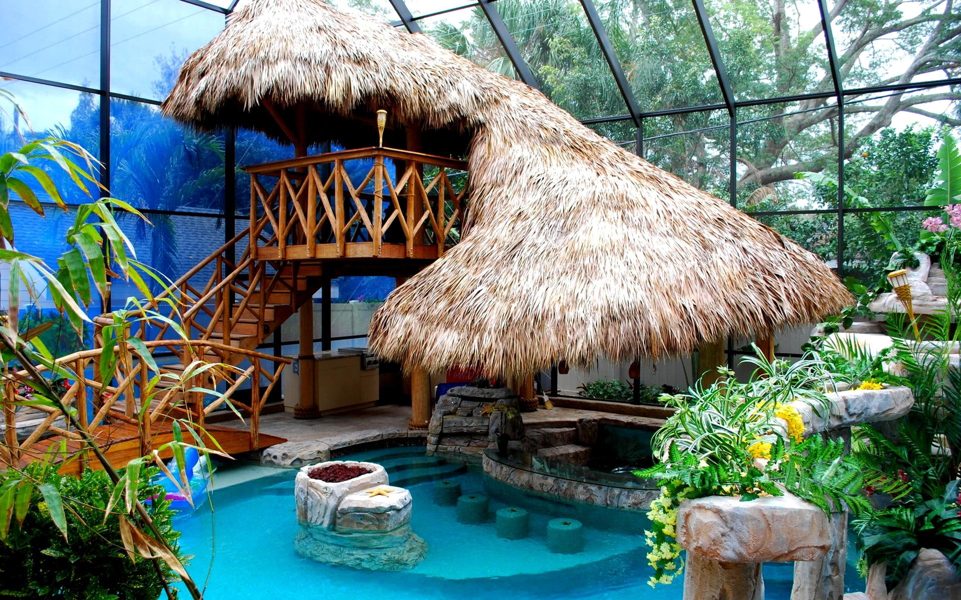 Relax it s Summer beach tropical buildings beautiful tiki huts 2k