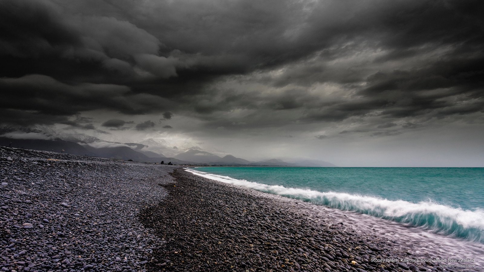 Stoney Beach Kaikoura South Island New Zealand Oceania 2k