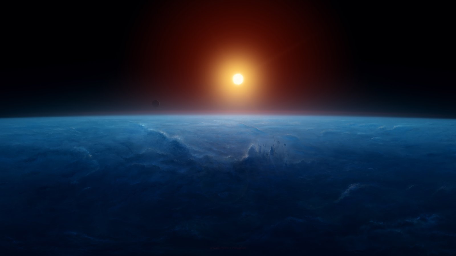 sunrise horizon earth light space 2k 4k 5k 8k