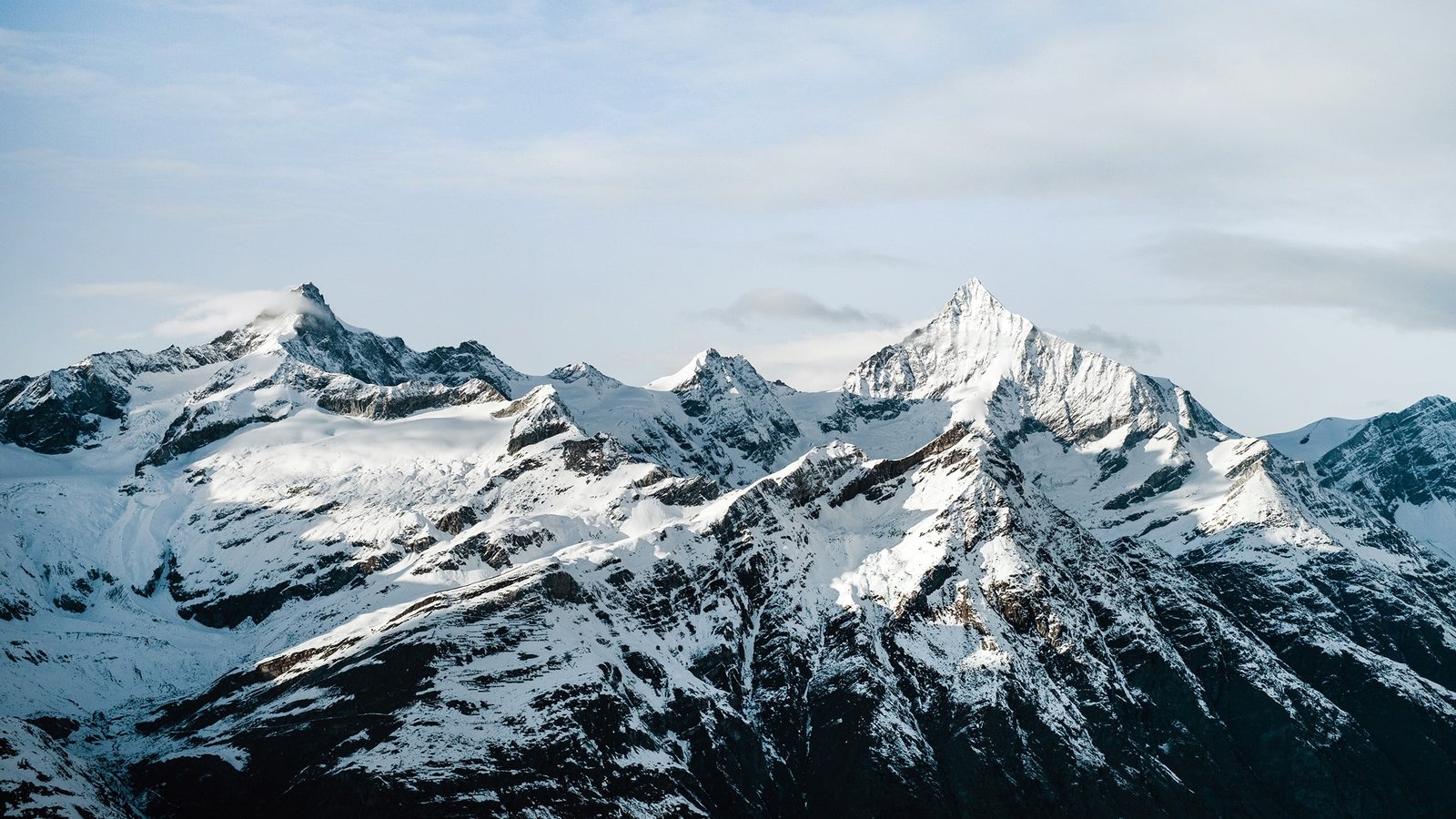 white and gray mountain mountains landscape snow snowy peak 2k