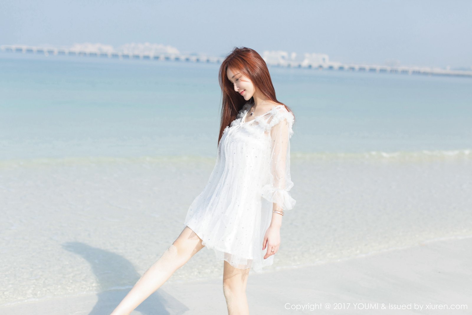 women outdoors Asian model beach sea land water 2k 4k 5k