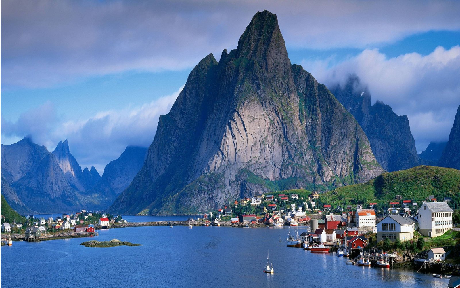 blue body of water Norway mountain sky sea transportation 2k