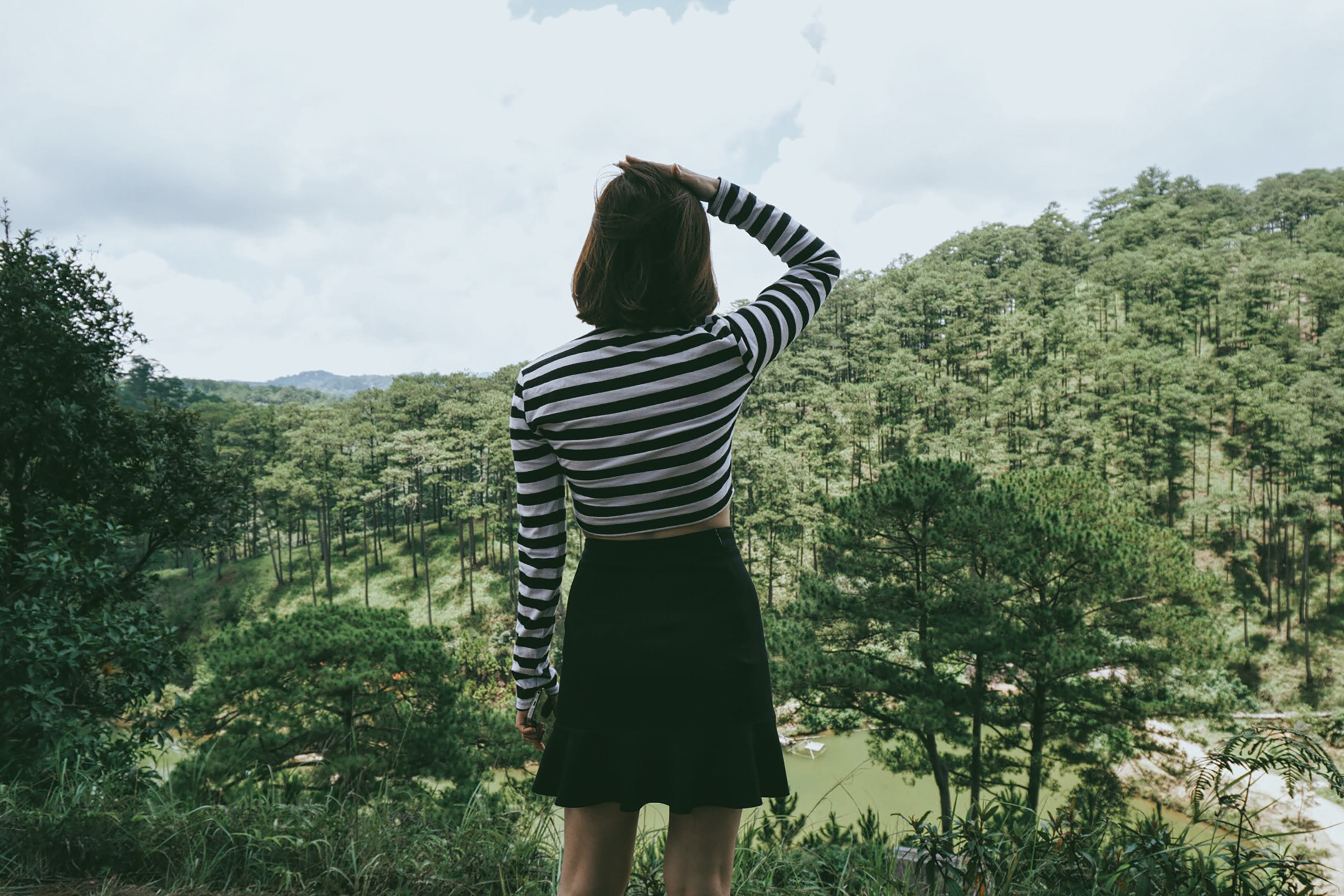 Woman standing and enjoying the scenery in Vietnam people girl 2k