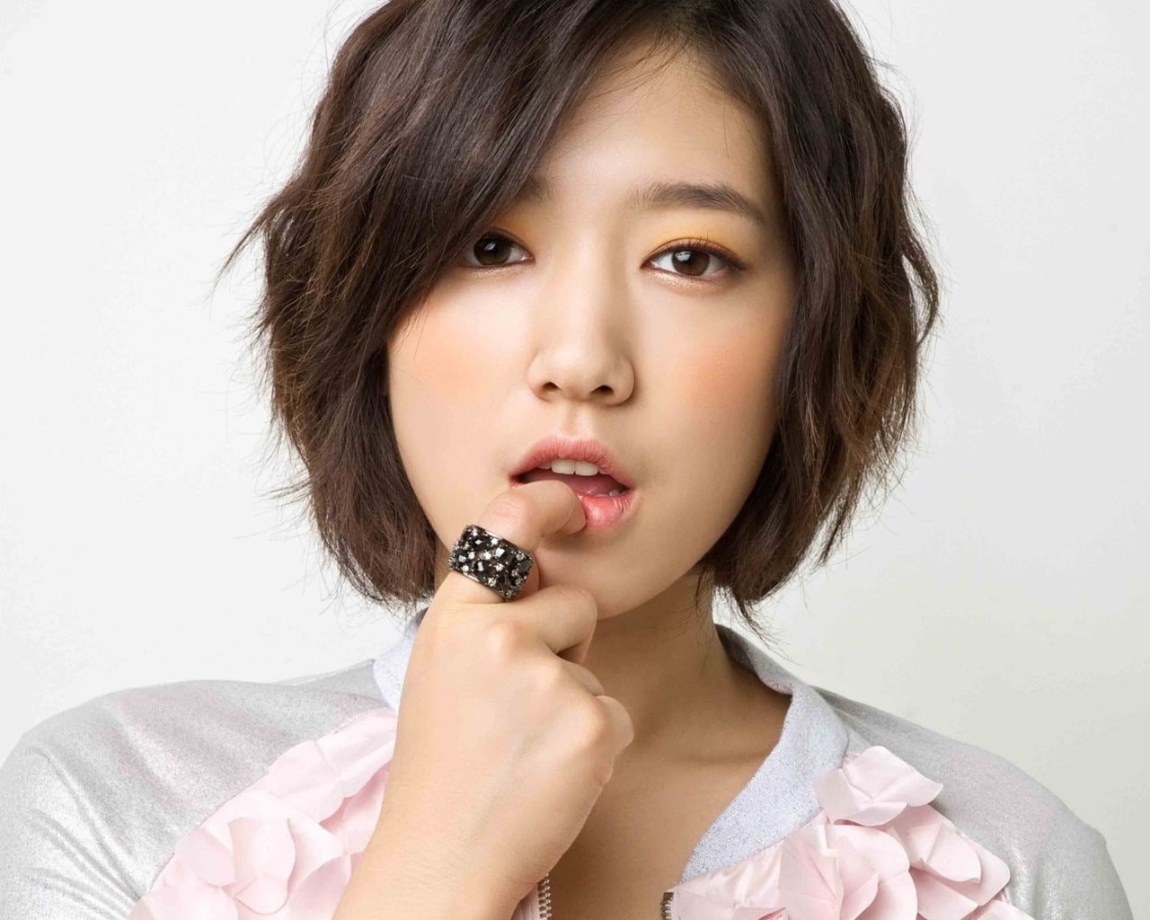 Asian Brown Eyes brunette face korean lips Open Mouth