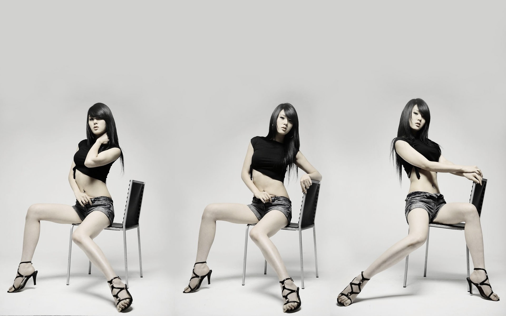 Hwang Mi Hee korean indoors studio shot full length young adult 2k