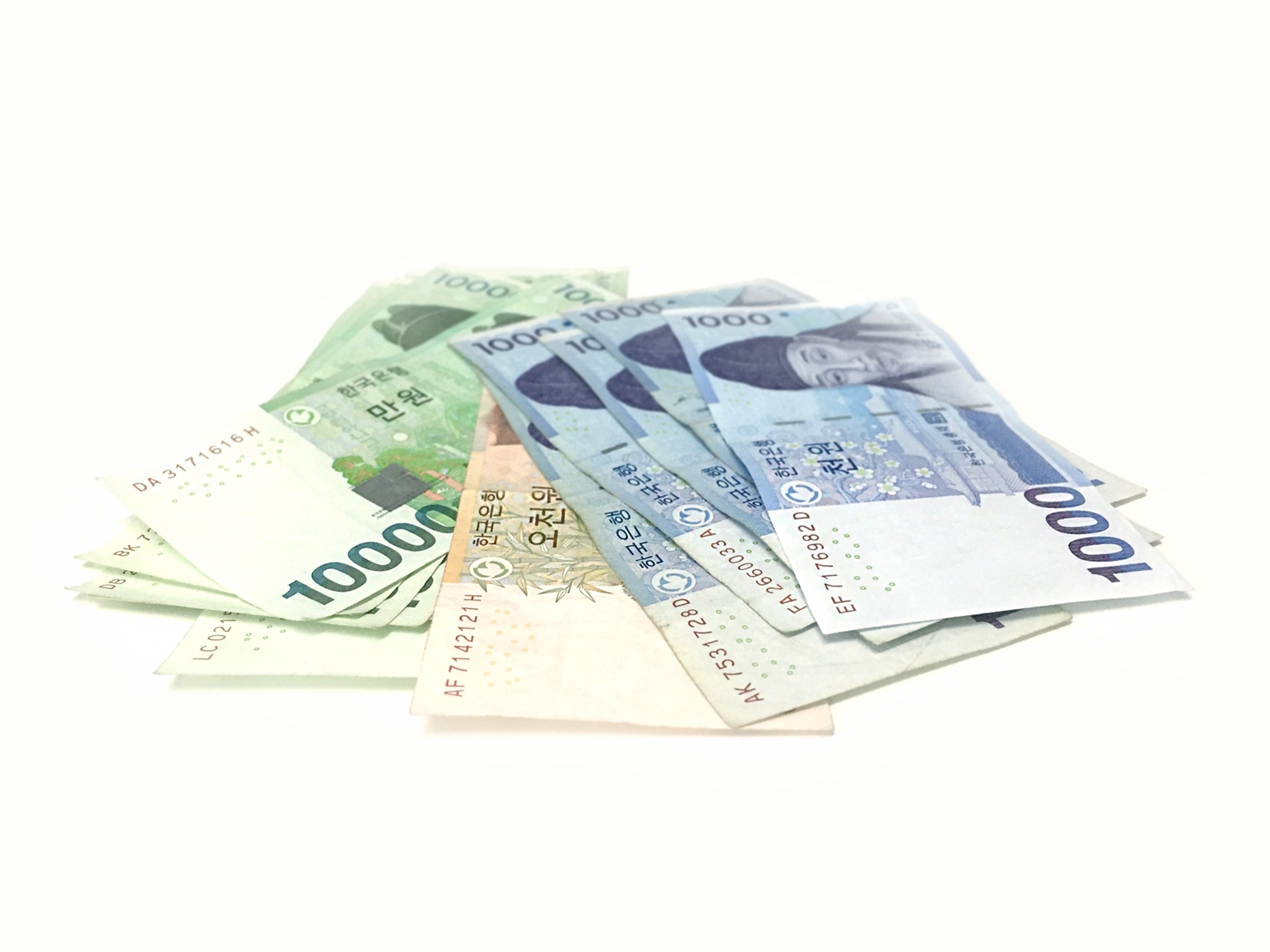 Korean won banknote lot don storage payment bills tax gold 2k