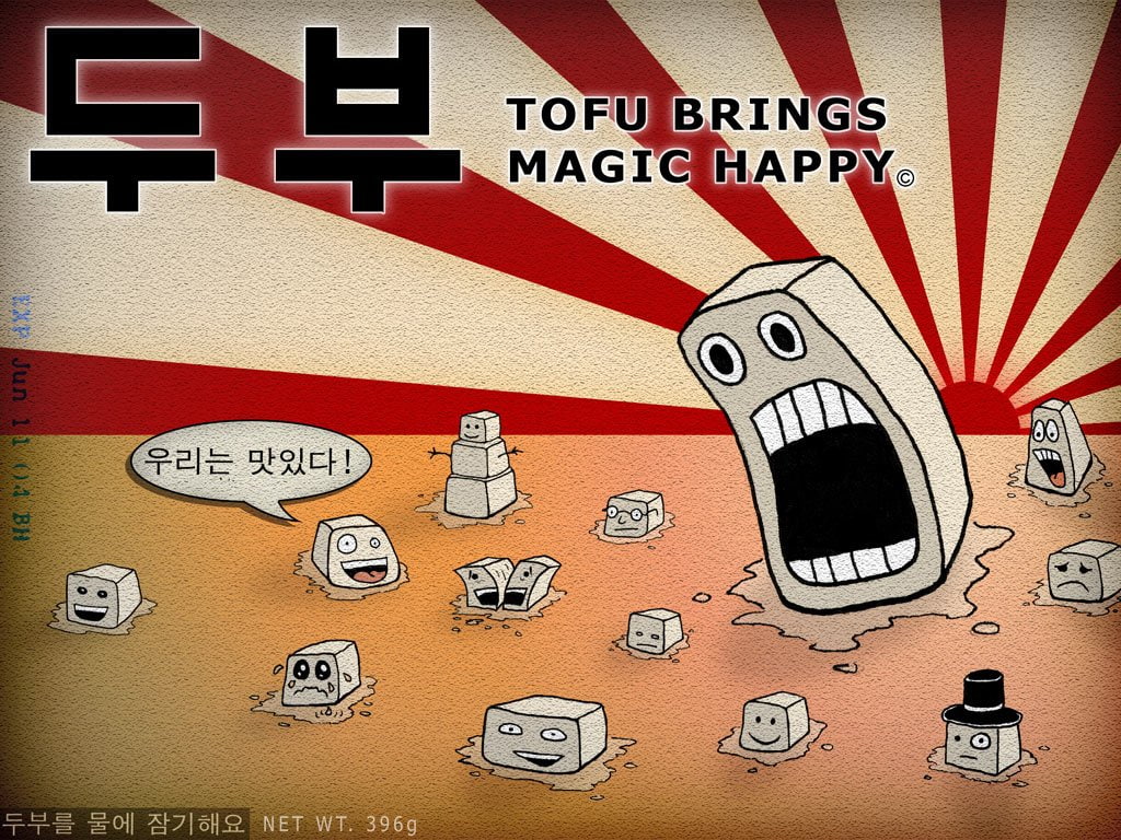 Tofu Brings Magic Happy wallpaper Humor Funny Korean Weird