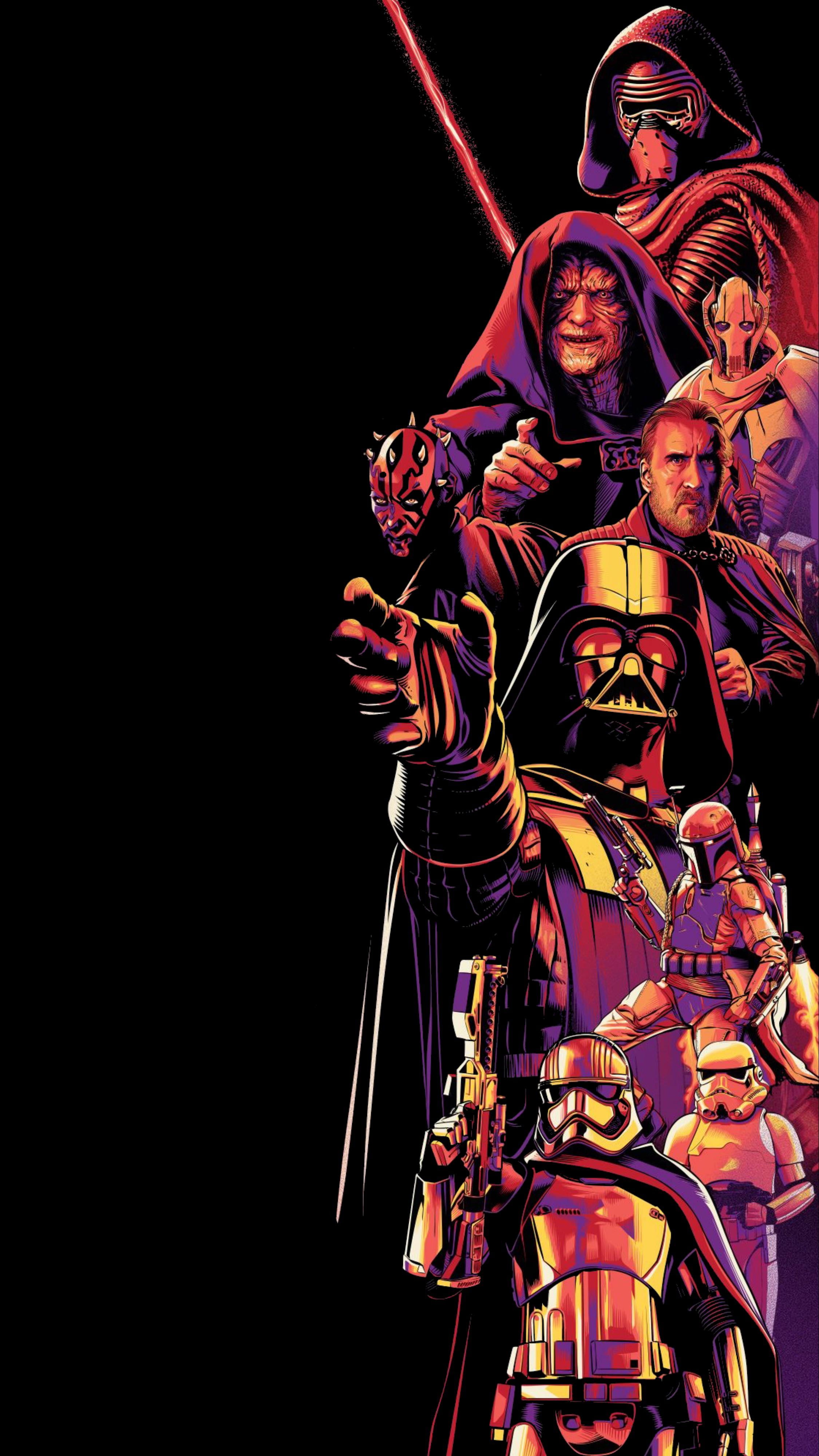 amoled dark Star Wars vertical 8 2k