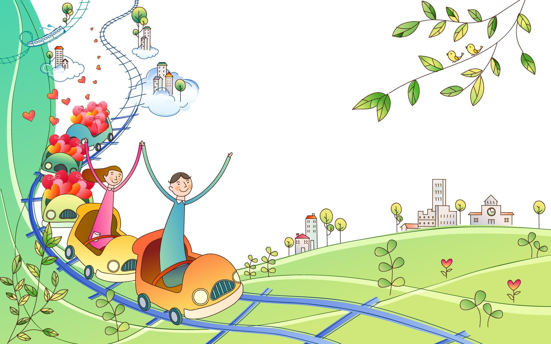 Park Of The Fun romantic cityscape korean funny crazy cartoons 2k