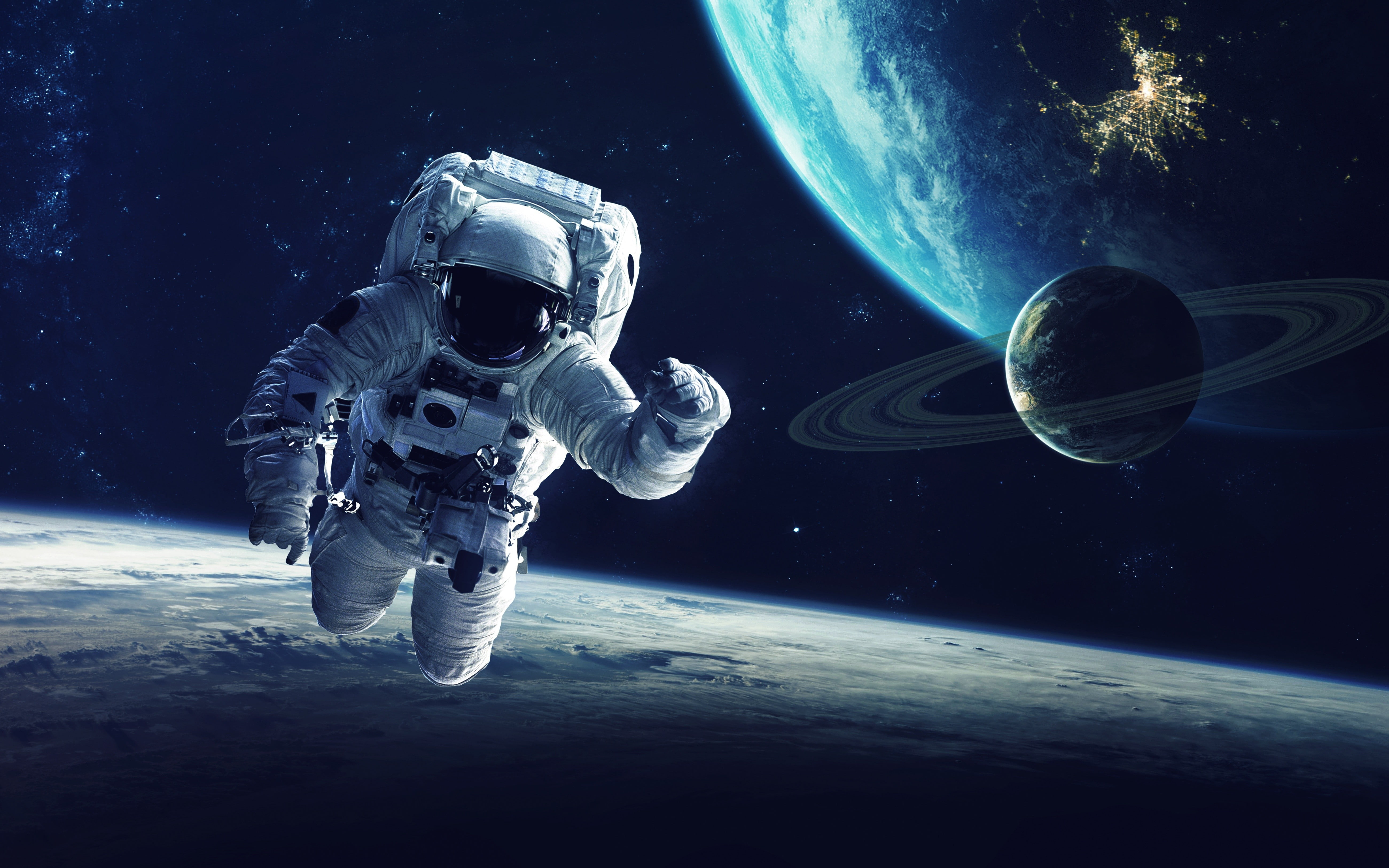 Astronaut wallpaper planet space art digital astronomy 2k 4k 5k