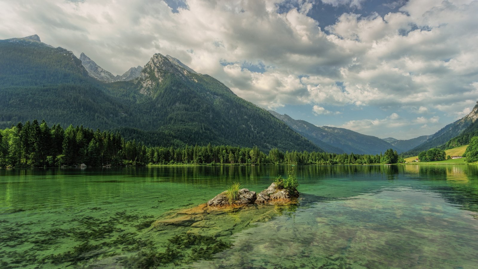 hintersee highland mountain range wilderness lake mount scenery 2k 4k