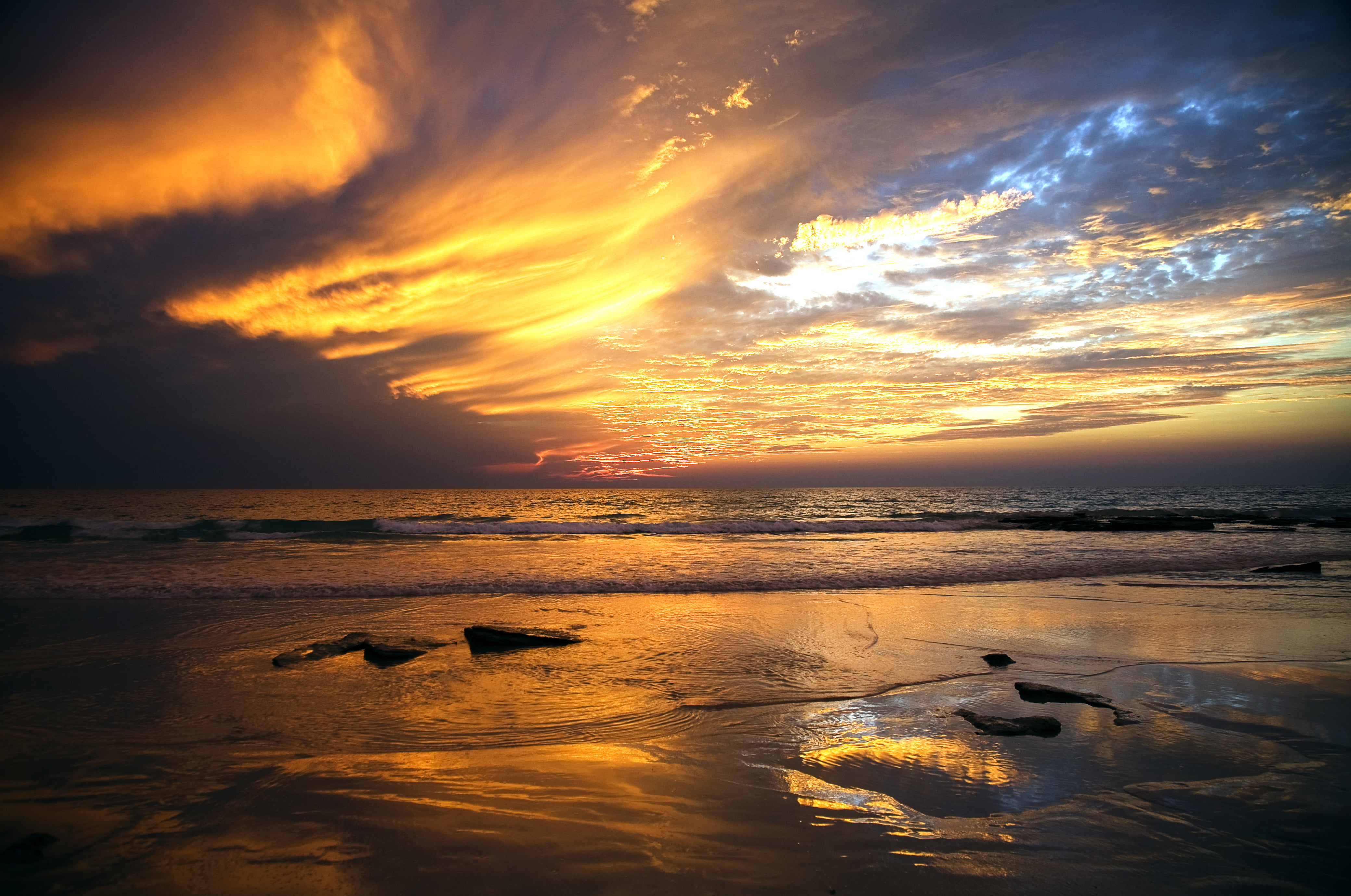 landscape photography of sea during sunset broome Cable Beach 2k 4k