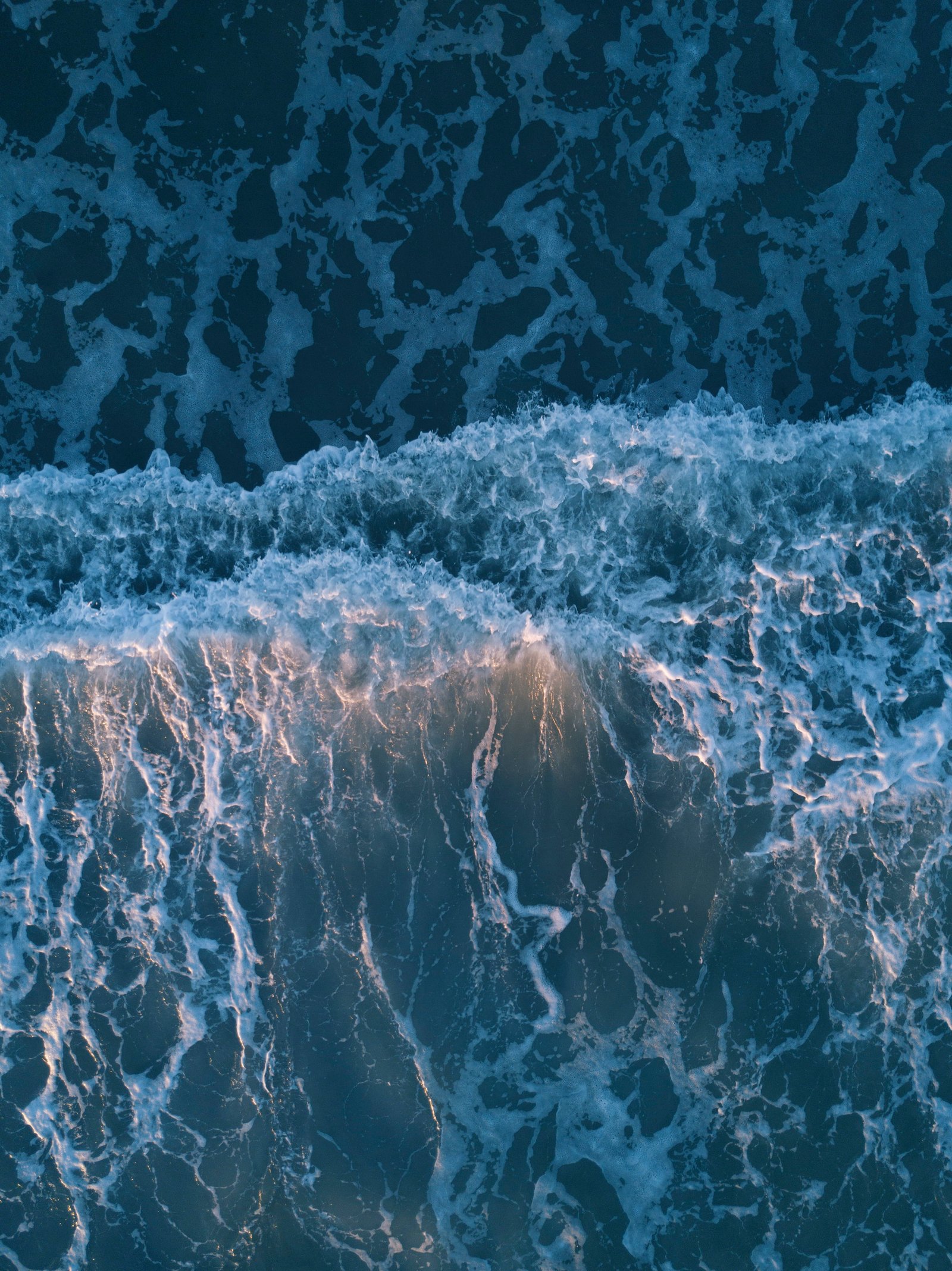Top View Photo of Ocean Waves bird s eye view sea seascape 2k