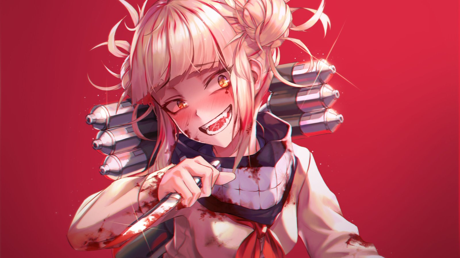 Anime My Hero Academia Blonde Blood Girl Himiko Toga Knife 2k 4k