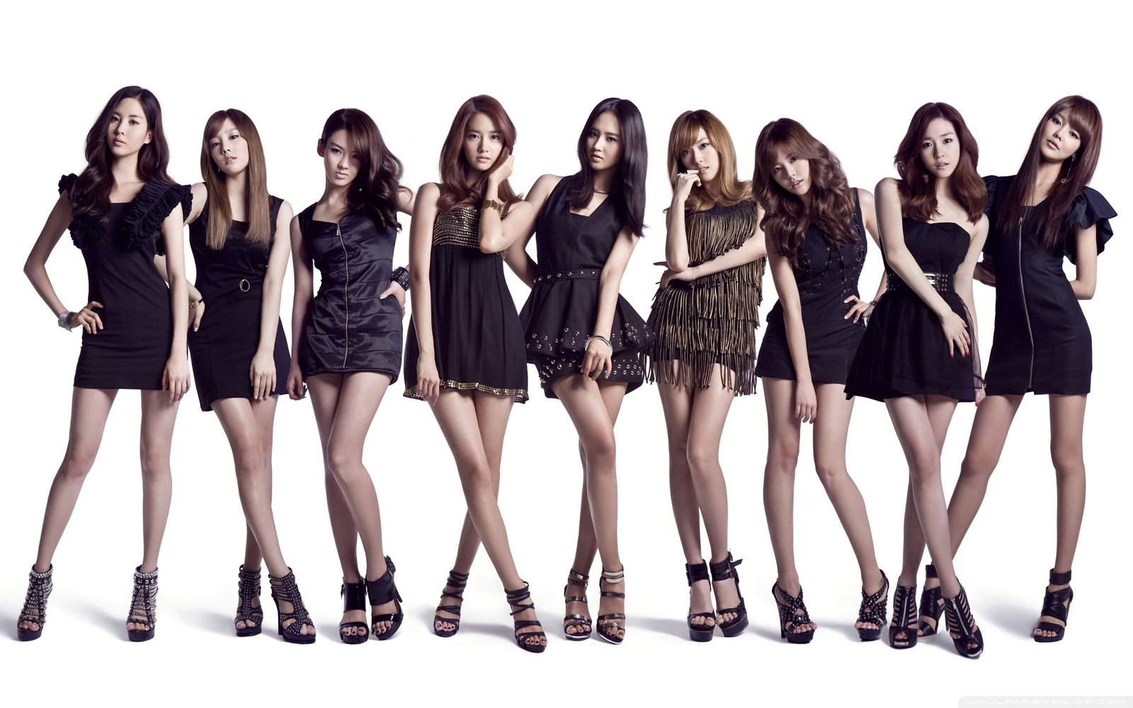 women girls generation snsd korean black dress kpop bracelets Art Dress HD 2k