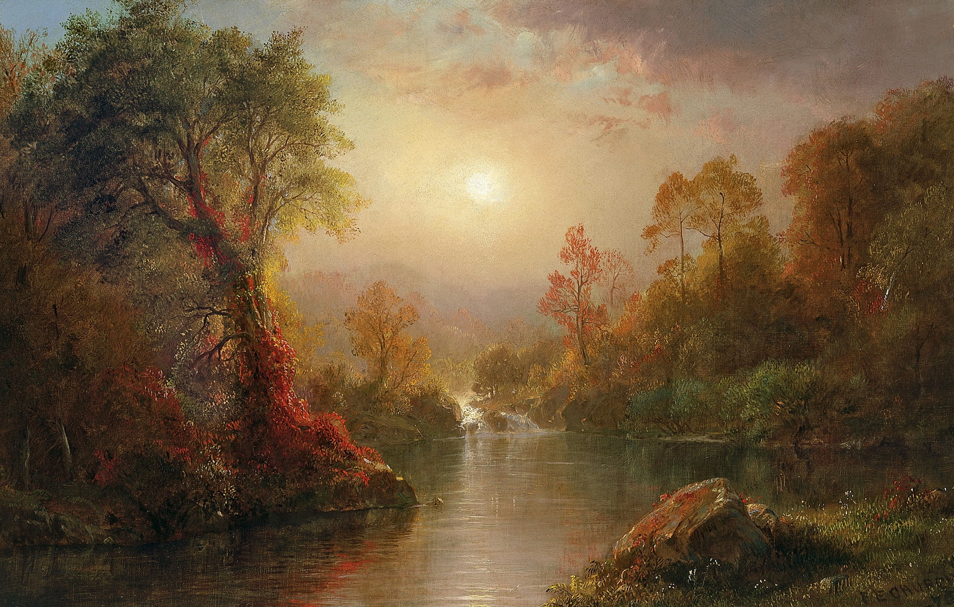 landscape nature picture Autumn Frederic Edwin Church 2k