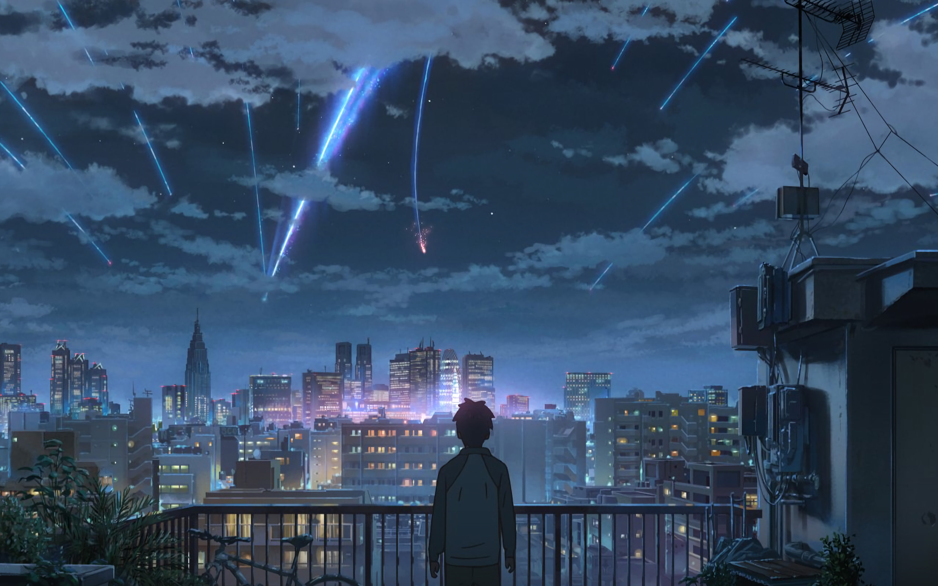 yourname night anime sky illustration art 2k 4k