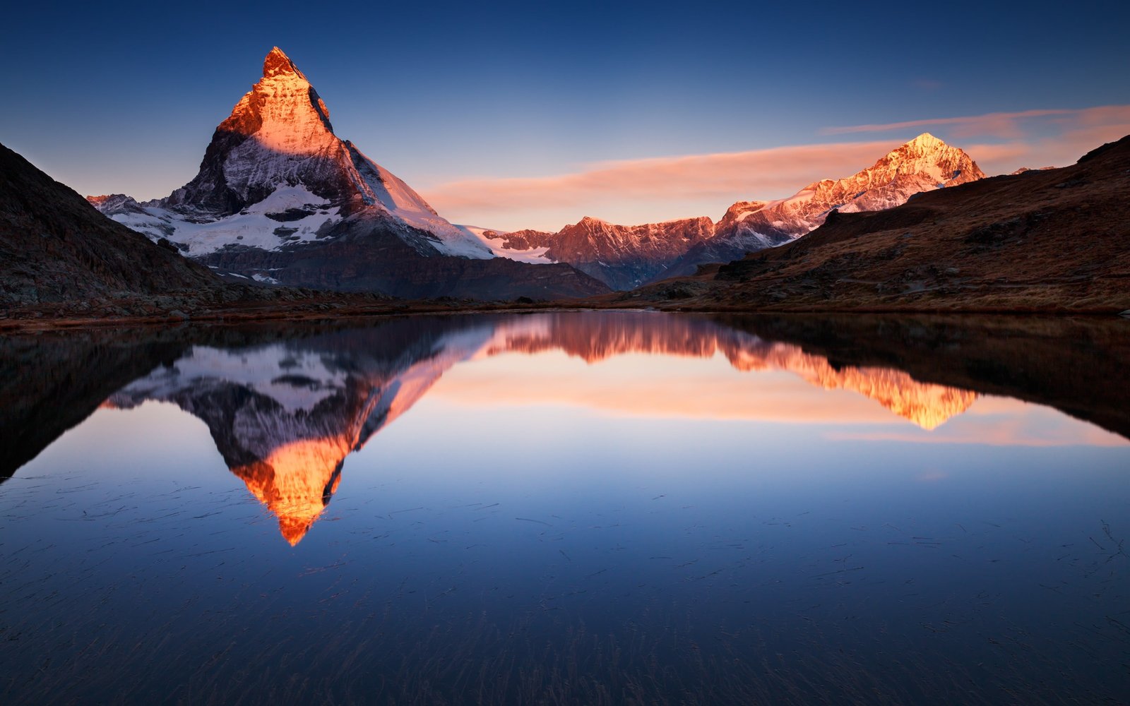 black and brown mountain under blue at nighttime landscape nature 2k 4k