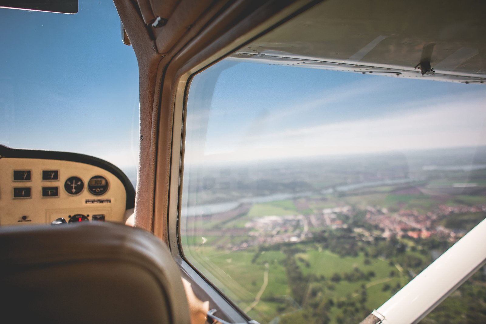 From the Plane Window airplane cessna ground scenery view 2k 4k
