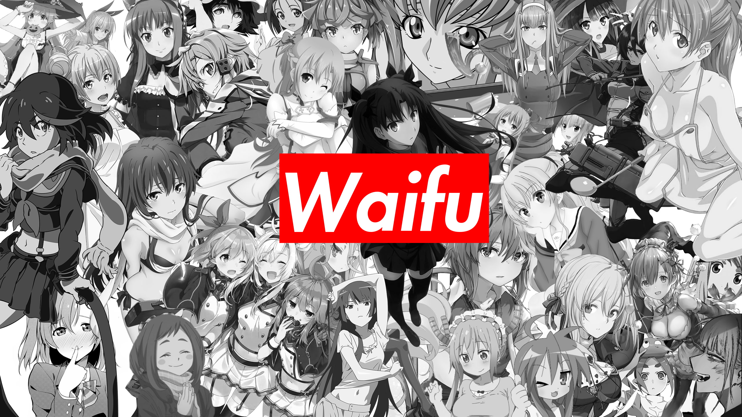 No waifu no laifu anime girls monochrome 2k