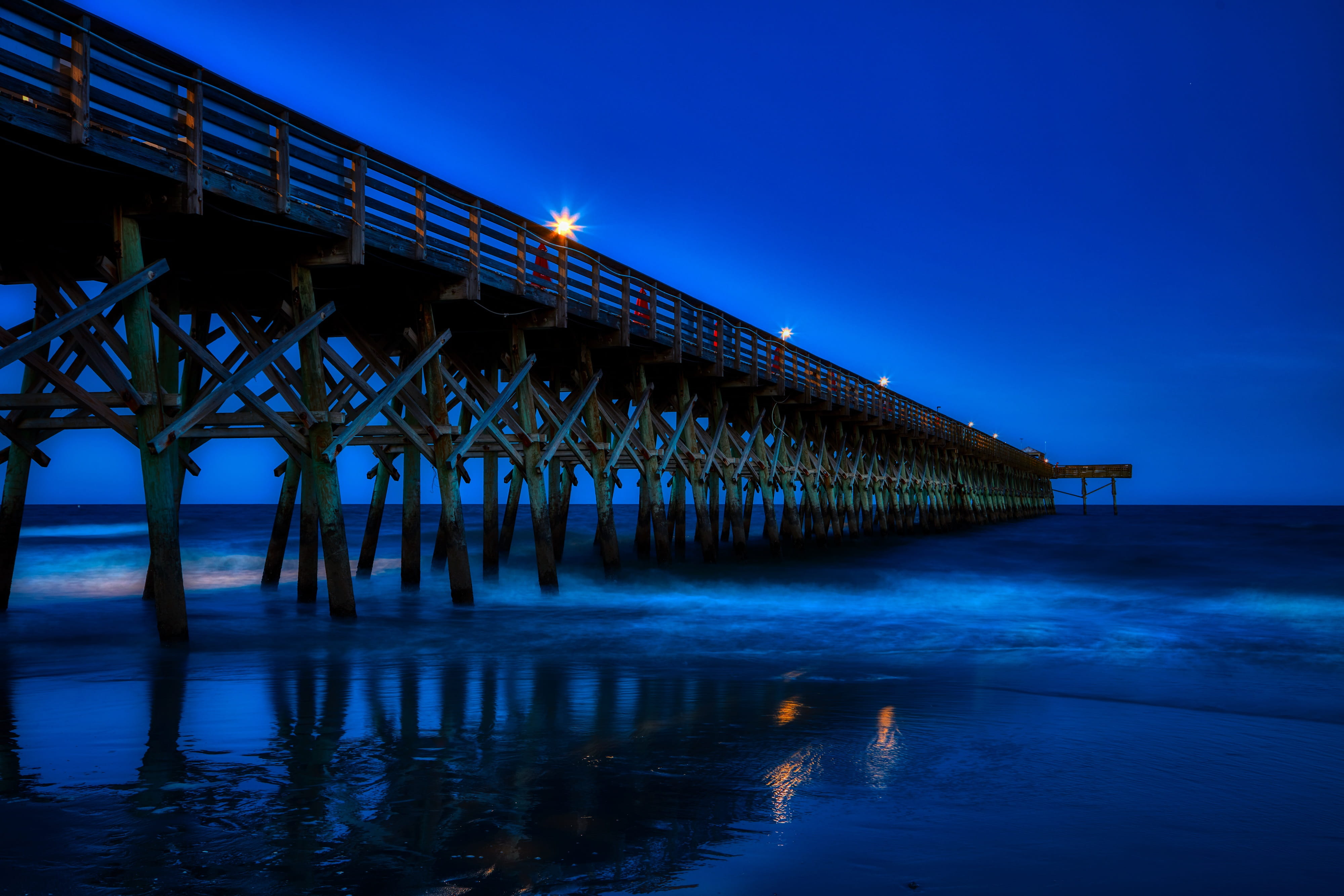 myrtle beach south carolina america pier sunset dusk atlantic ocean 2k 4k