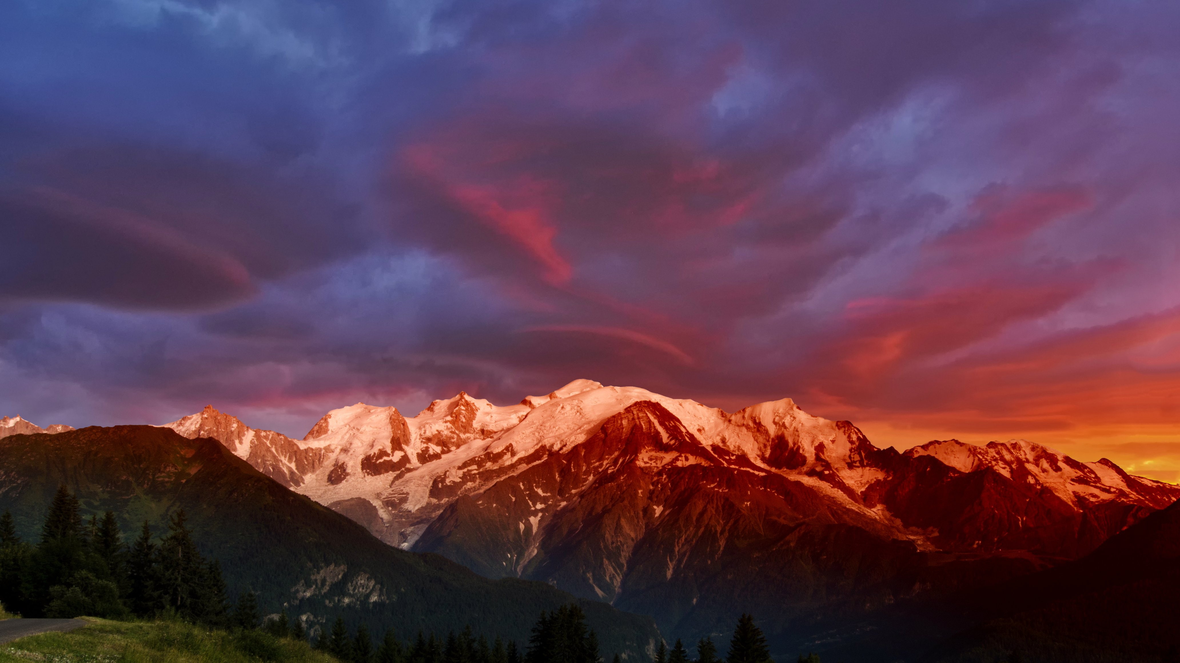 nature wallpaper mountains Alps Mont Blanc Monte Bianco 2k 4k