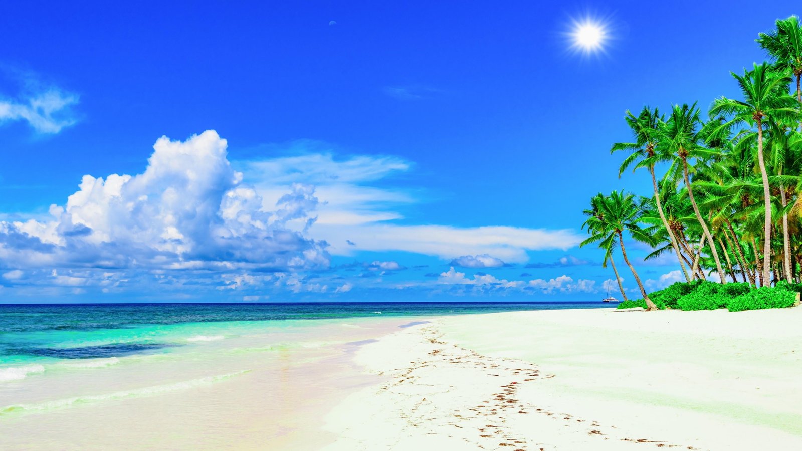 ocean vacation holiday summer cloud azure sunshine horizon 2k 4k