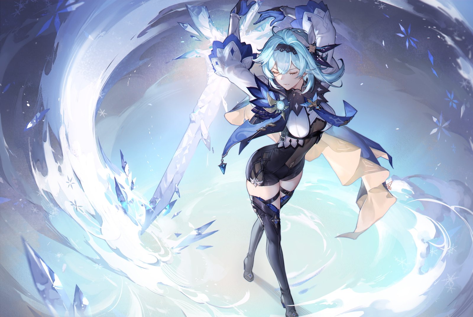 anime girls Eula Genshin impact 2k 4k