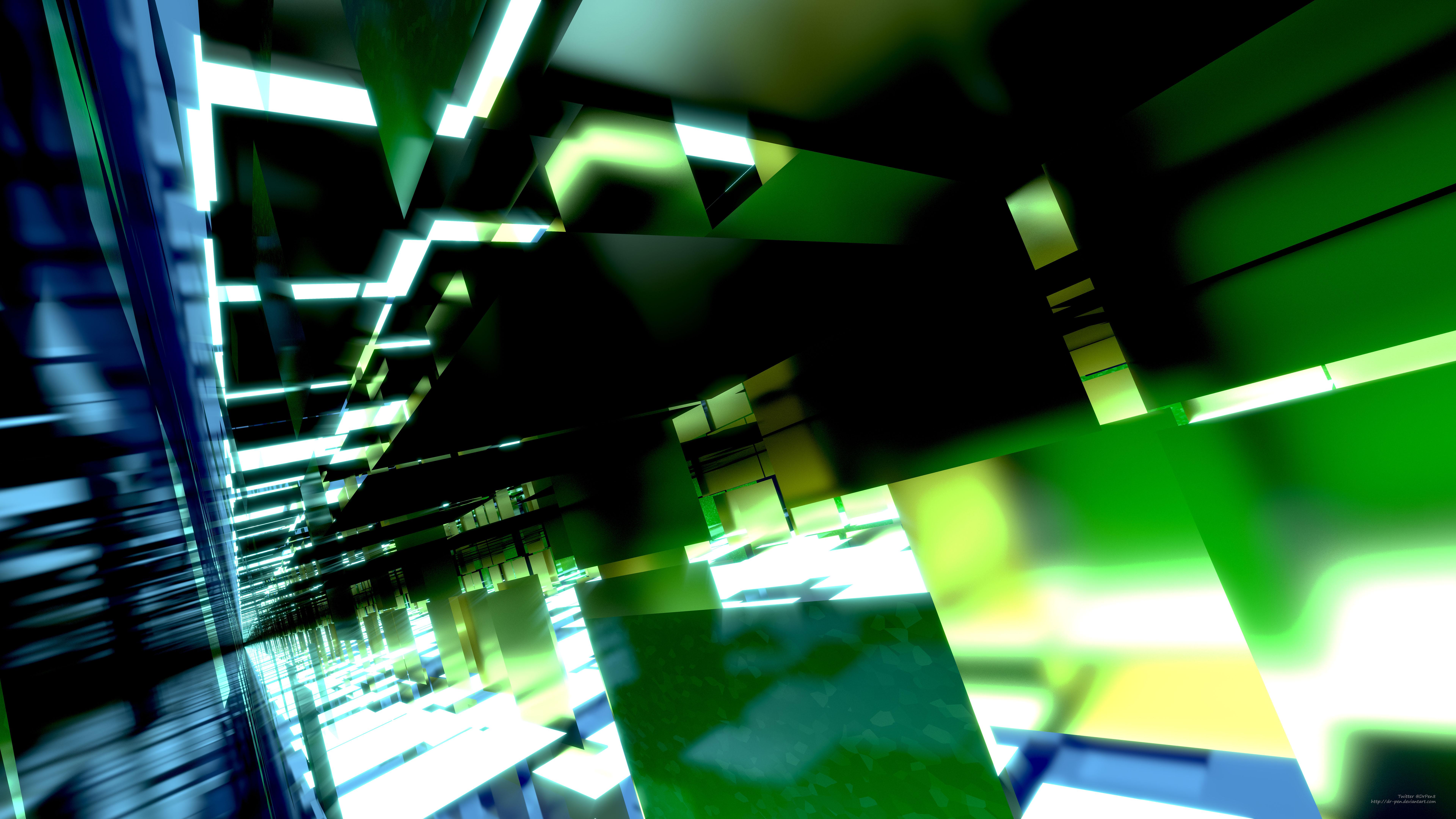 Dark Green Tunnels art abstract digital abstractart