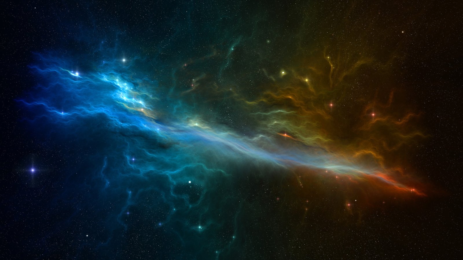 galaxy digital wallpaper blue and orange 2k 4k