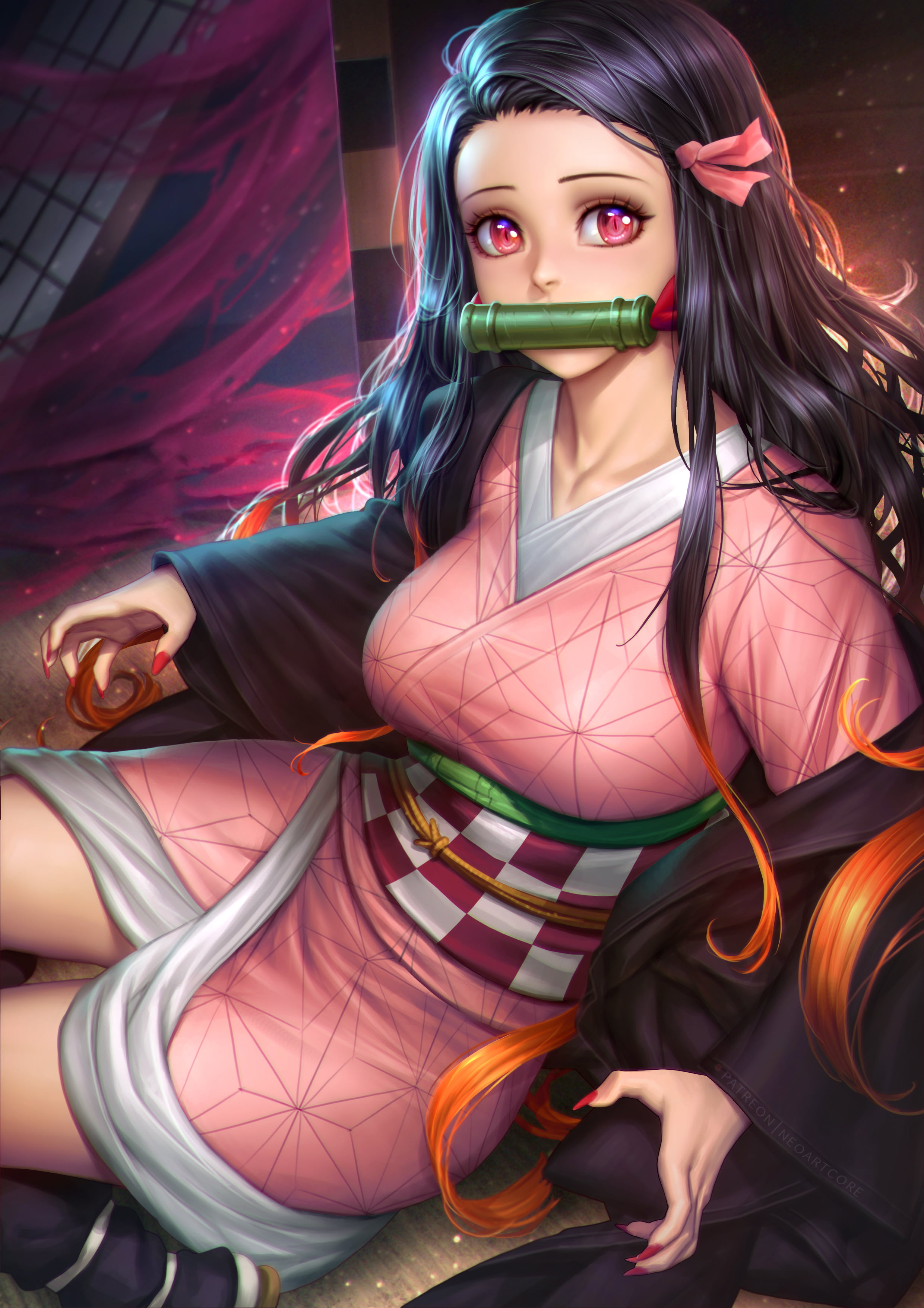 Kamado Nezuko Kimetsu no Yaiba anime girls manga fantasy girl 2k