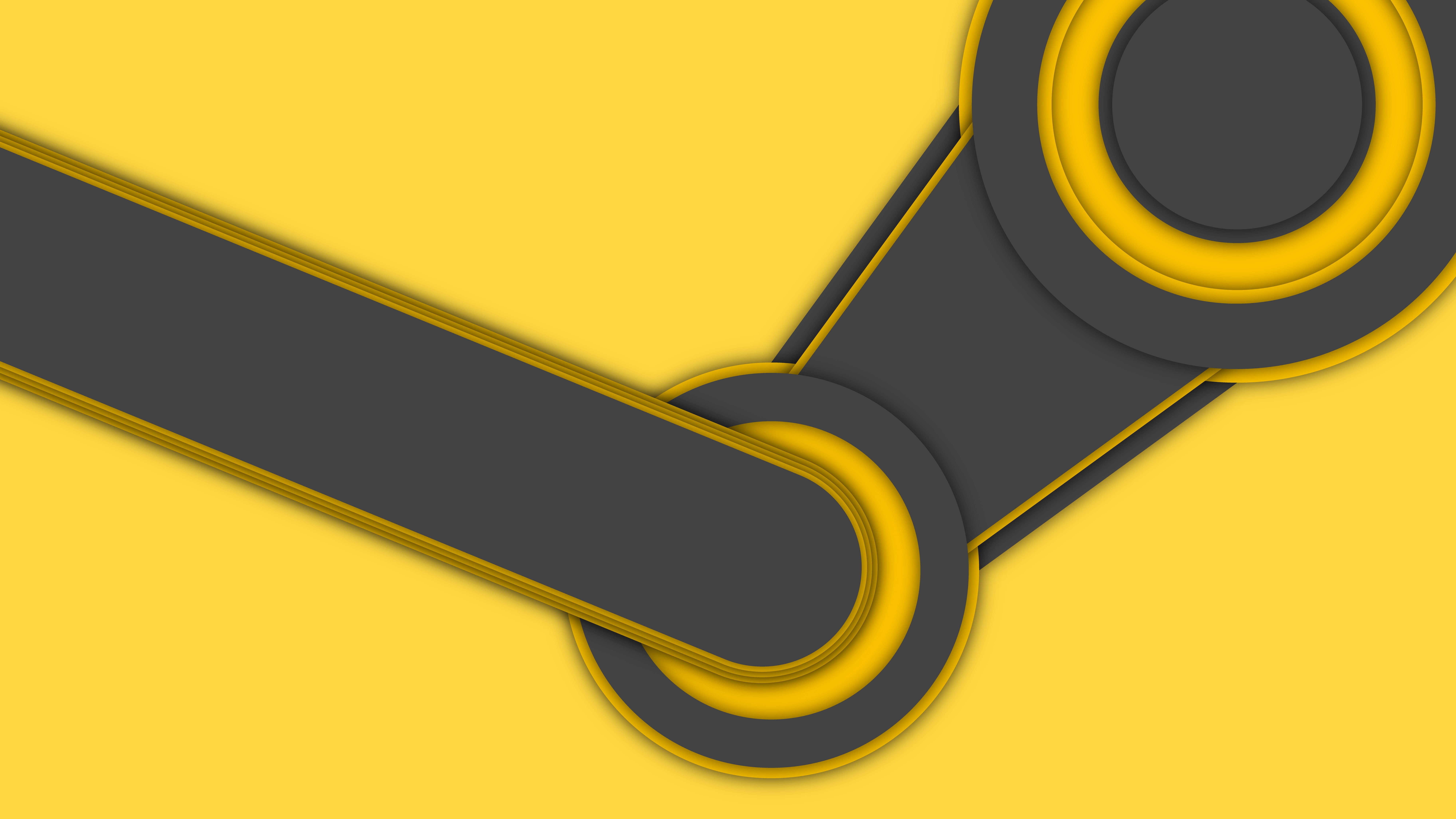 Steam Logo Minimal Yellow 2k 4k 5k 8k