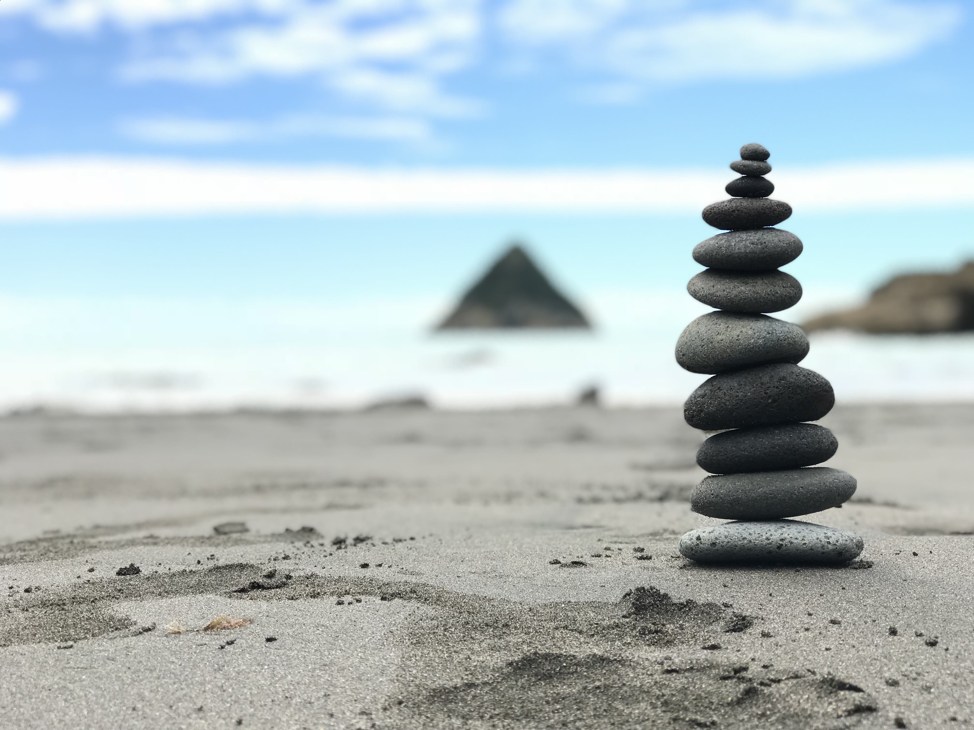 balance stability zen nature beach land sand sea stack 2k 4k