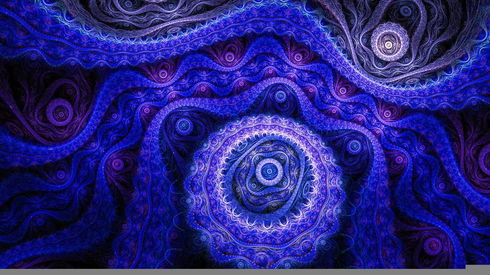 blue and black mandala illustration abstract pattern purple 2k