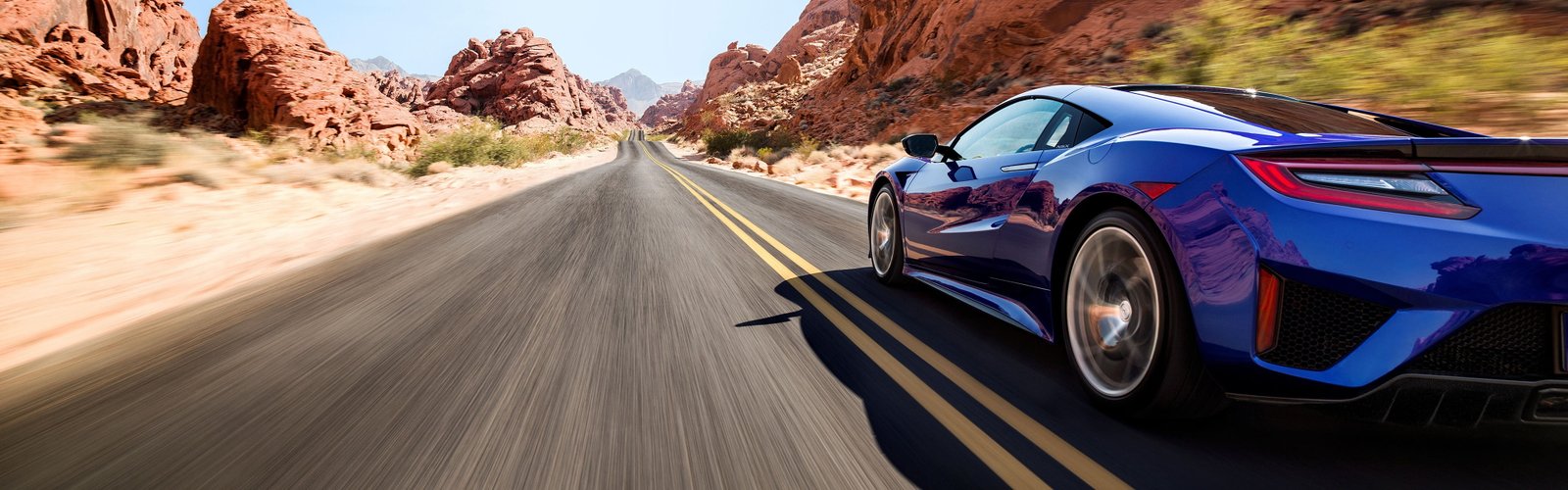 blue coupe Acura NSX road motion blur car vehicle dual monitors 2k 4k