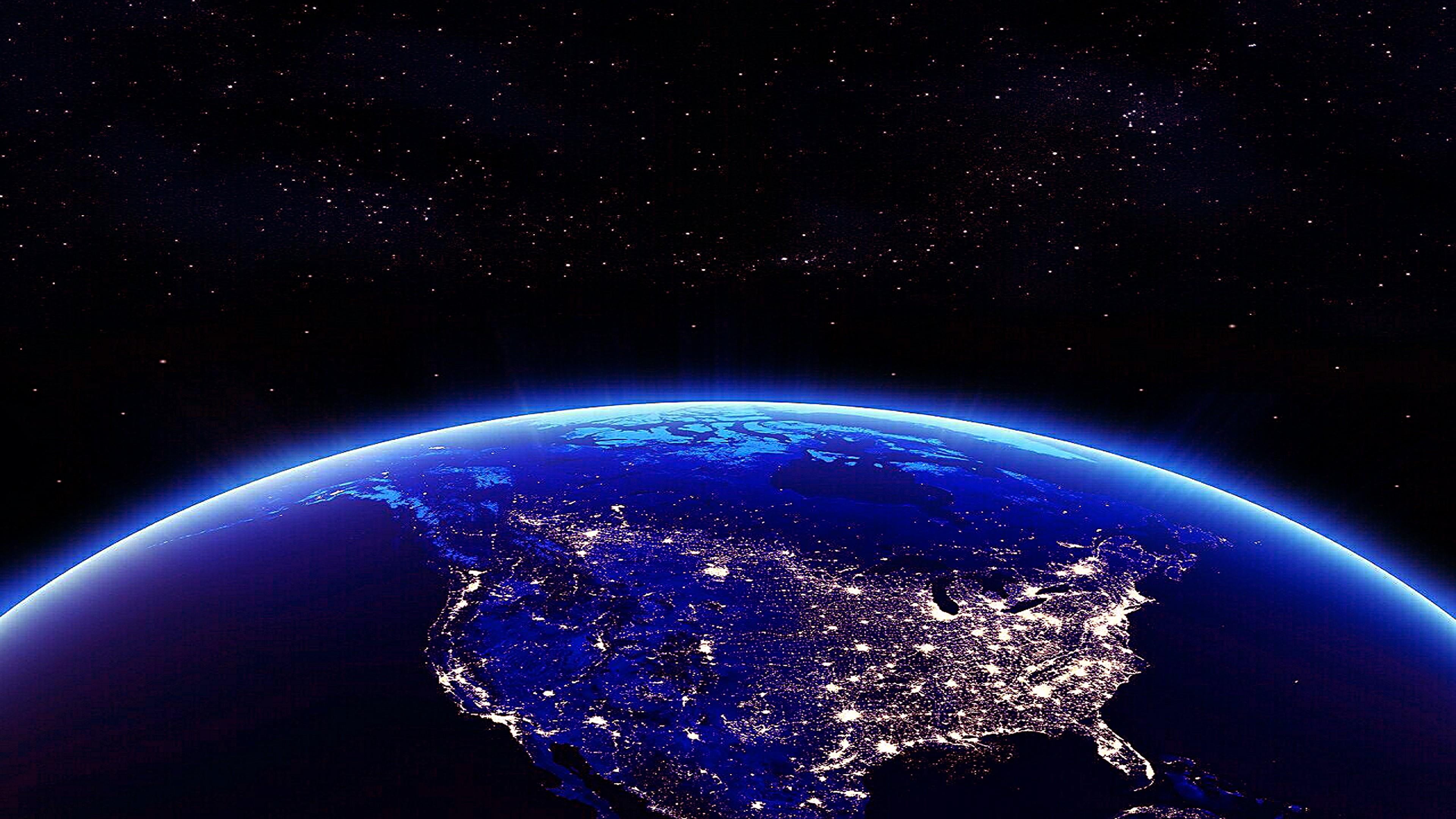 Earth North America In The Night View From Space Wallpaper For Mobile Phones Tablet And Laptop 2k 4k