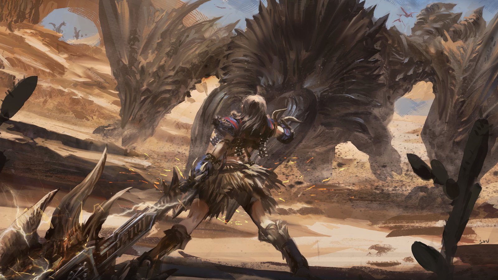 female warrior digital wallpaper video games Monster Hunter 2k 4k