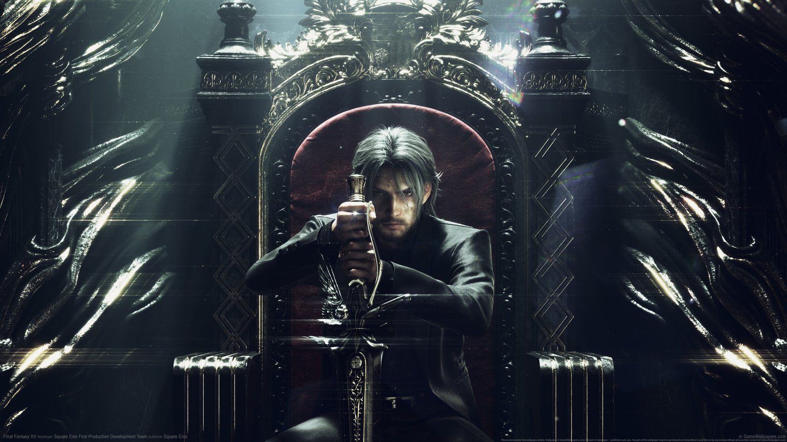 game cover video games digital art Final Fantasy XV throne 2k 4k