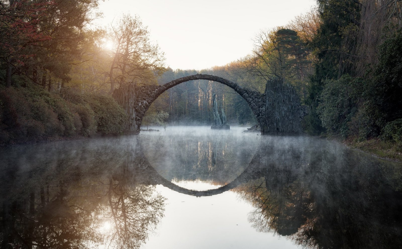 germany devil s bridge river trees reflection Nature water 2k