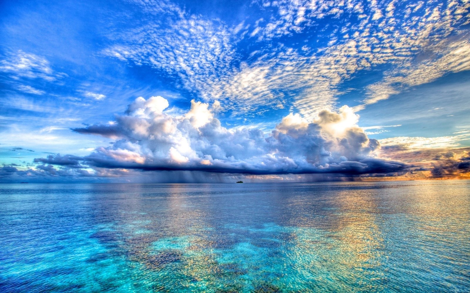 HDR Clouds Storm Ocean Island Rain HD nature 2k