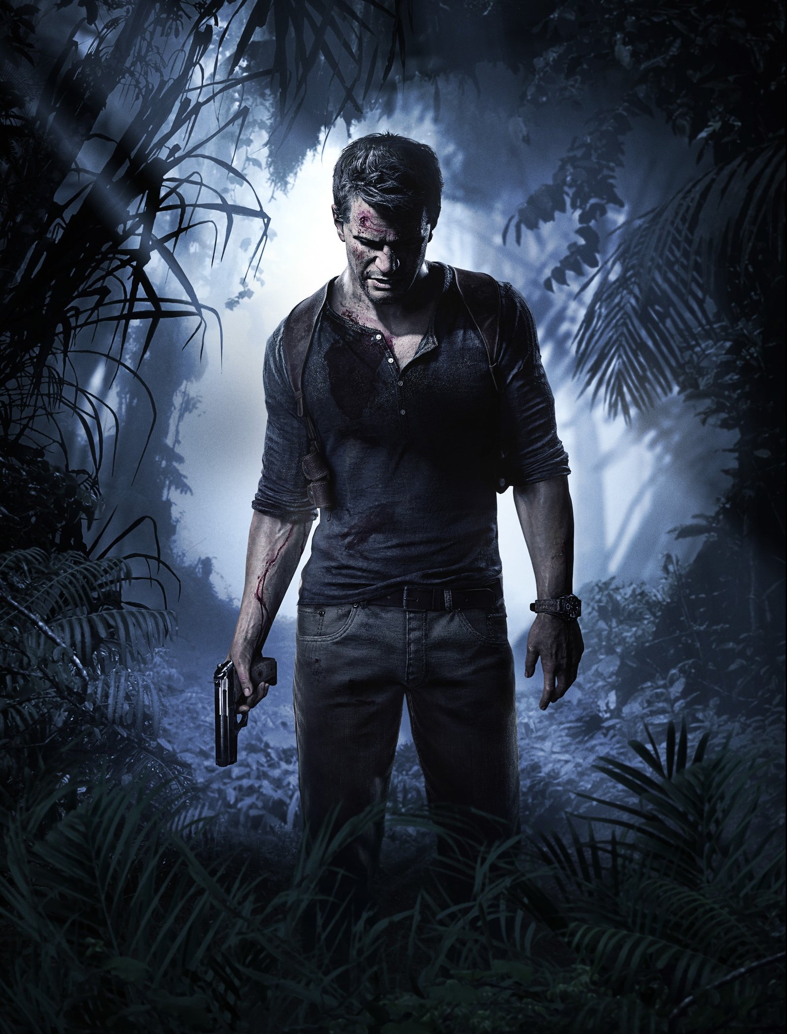 men s black Henley shirt Uncharted 4 A Thief End video games 2k