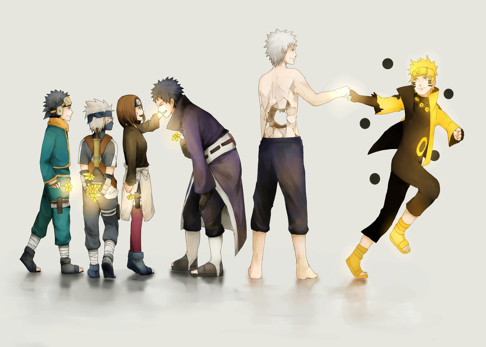 Naruto Shippuden wallpaper Uchiha Obito artwork Nohara Rin 2k 4k 5k