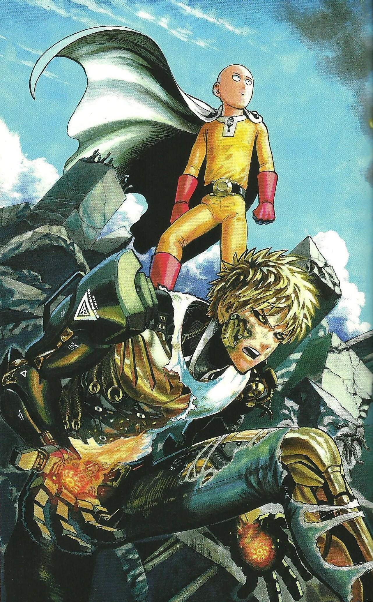 One Punch Man poster manga Saitama Genos human representation