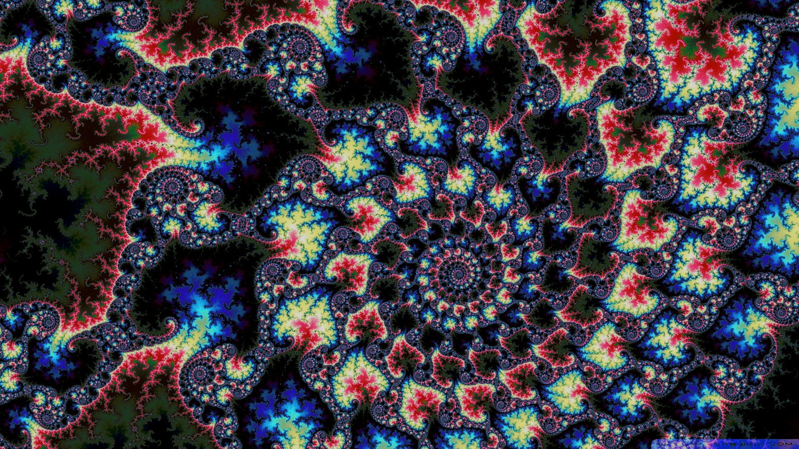 psychedelic colorful abstract trippy fractal full frame 2k