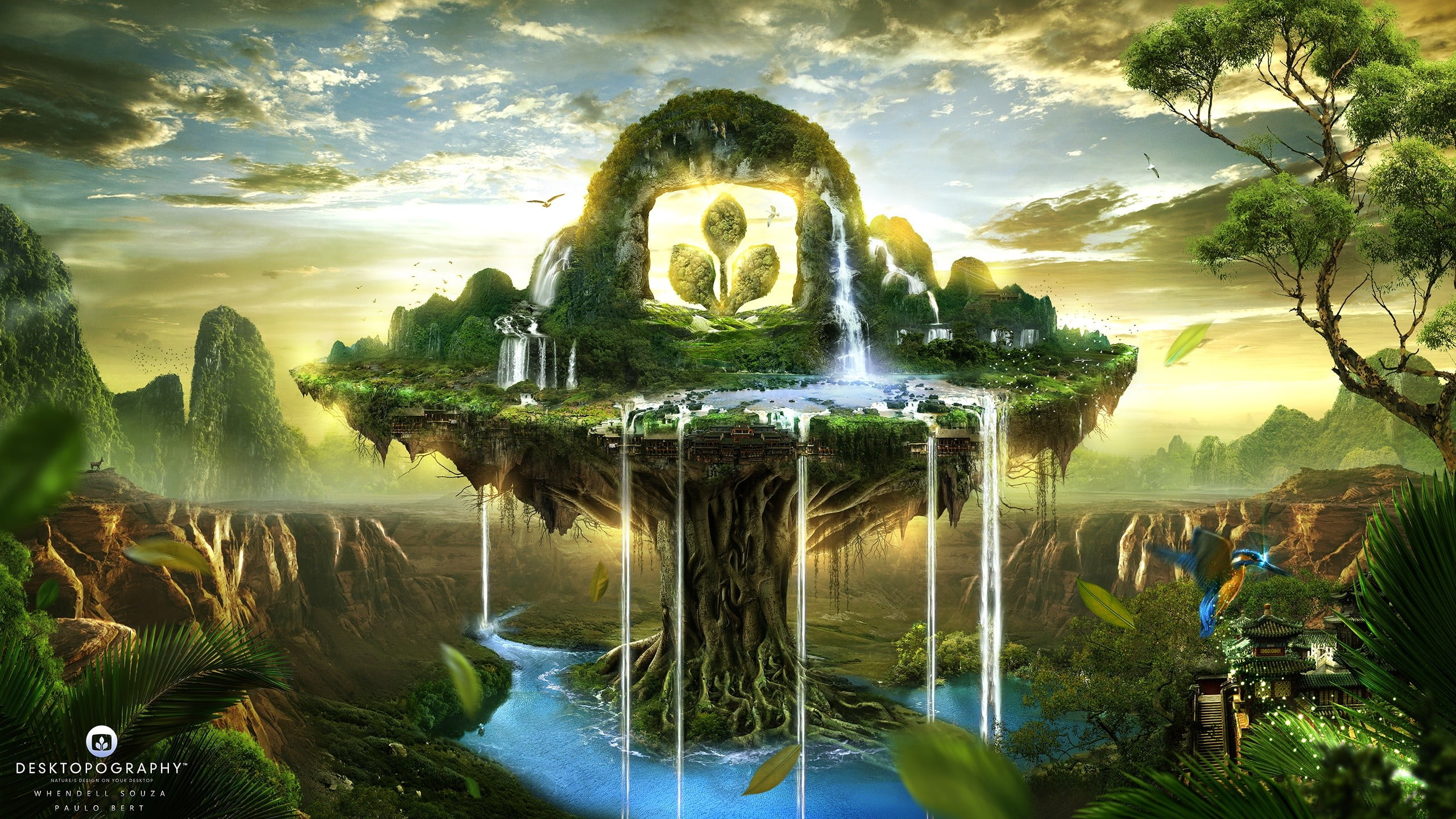 tree of life digital wallpaper Desktopography nature landscape 2k