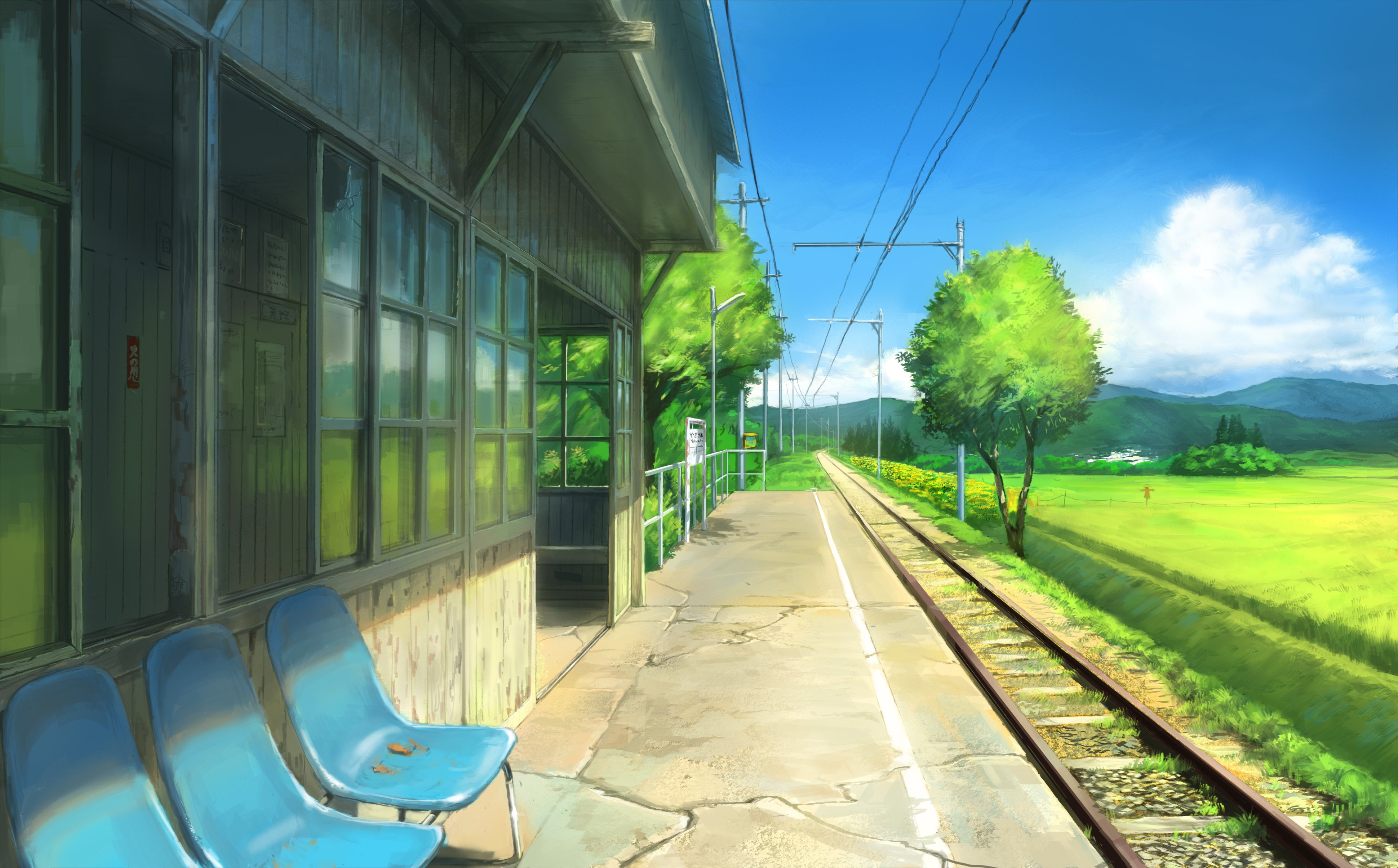 anime scenery train 72 2k 4k
