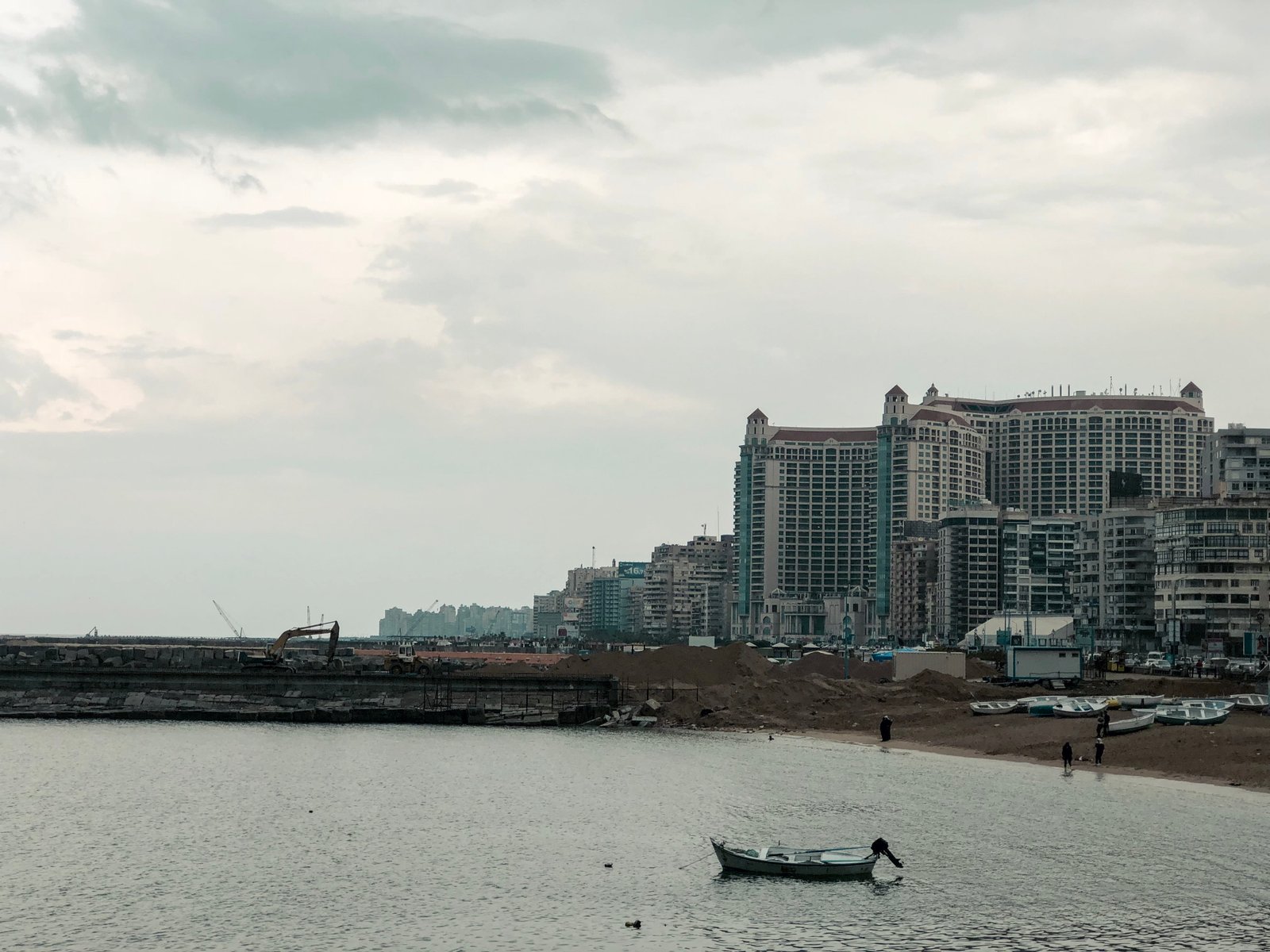 egypt alexandria landscape city building beach boat nautical vessel 2k 4k